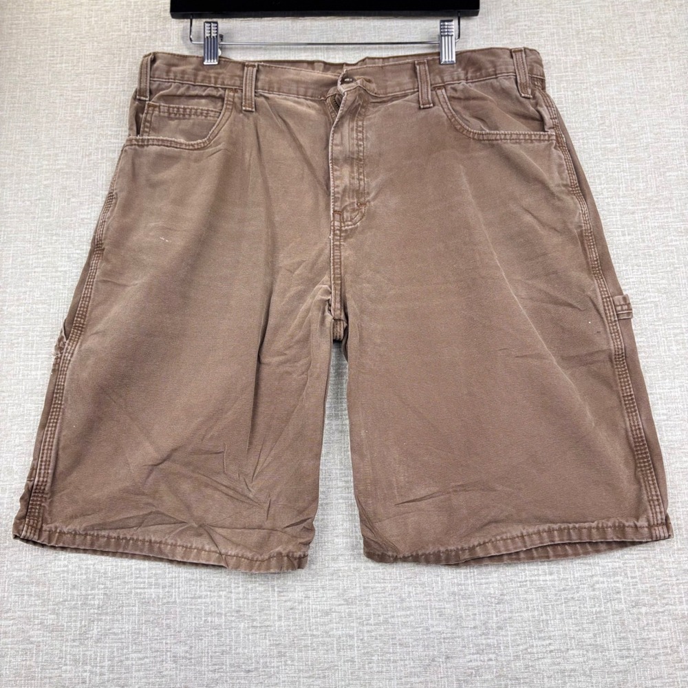 Dickies Mens Brown Relaxed Fit Carpenter Shorts Y2K Duck Canvas DX250RTB Size 36
